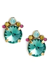 Sorrelli Regal Rounds Crystal Earrings In Blue-green