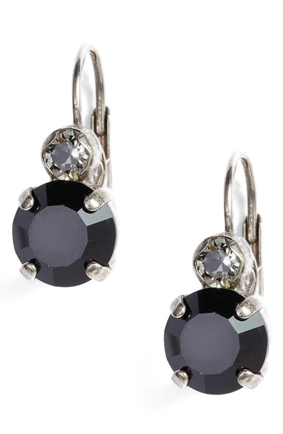 Sorrelli Round Crystal Drop Earrings In Black/ Silver