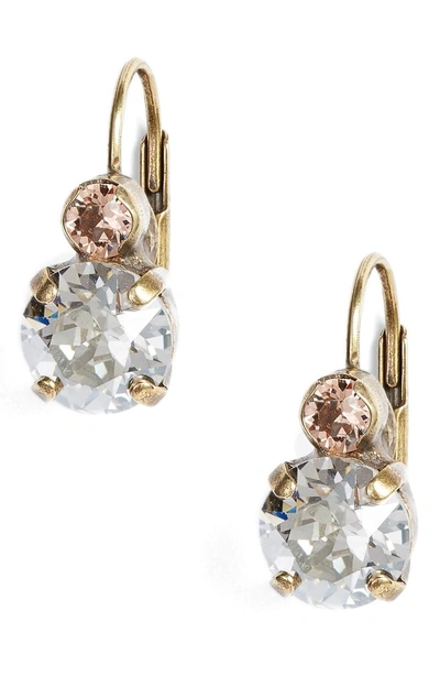 Sorrelli Round Crystal Drop Earrings In Clear/ Gold
