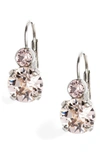 Sorrelli Round Crystal Drop Earrings In Pink/ Silver