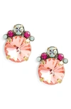 Sorrelli Regal Rounds Crystal Earrings In Pink