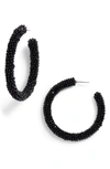 Sachin & Babi Noir Beaded Hoop Earrings In Jet