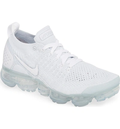 Nike Women's Air Vapormax Flyknit 2 Running Shoes, White In White/ White/ Pure Platinum