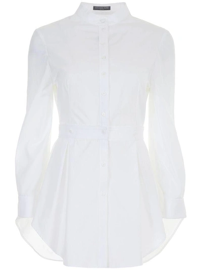 Alexander Mcqueen Asymmetric Shirt In White|bianco