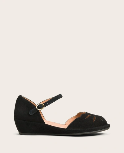 Gentle Souls Lily Moon Suede Ankle Strap Sandal In Black