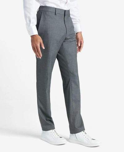 Reaction Kenneth Cole Premium Stretch Twill Slim Fit Flex Waistband Flat Front Dress Pant In Med. Grey