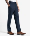 Reaction Kenneth Cole Premium Stretch Twill Slim Fit Flex Waistband Flat Front Dress Pant In Dark Navy