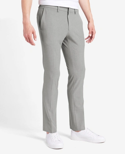 Reaction Kenneth Cole Stretch Solid Skinny Fit Flex Waistband Flat Front Dress Pant In Grey
