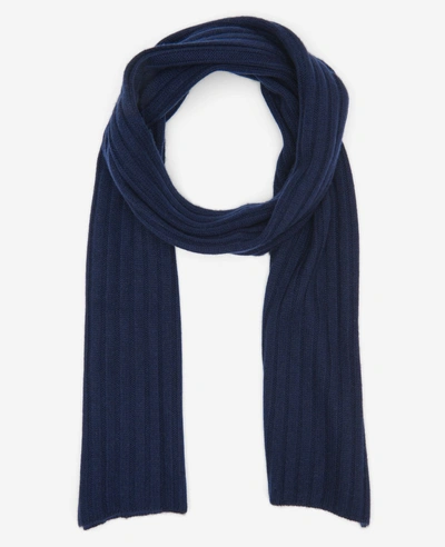 Kenneth Cole Site Exclusive! Rib Knit Wool Cashmere Scarf In Navy