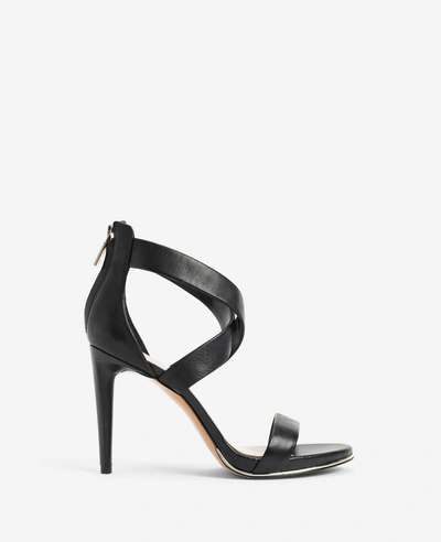 Kenneth Cole Brooke Cross Strap Heeled Sandal In Black