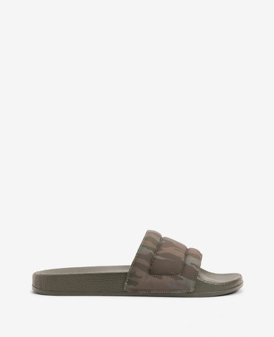Reaction Kenneth Cole Screen Quilted Slide Sandal In Olive Camo