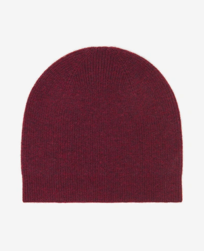 Kenneth Cole Site Exclusive! Wool Cashmere Rib Knit Beanie Hat In Wine