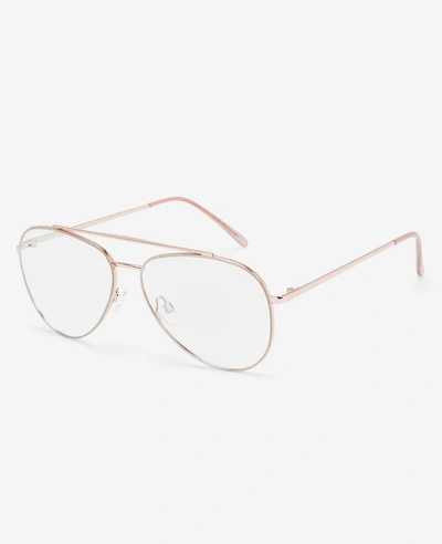 Reaction Kenneth Cole Rose Gold-tone Metal Full Rim Unisex Blue Light Glasses By Kenneth Cole