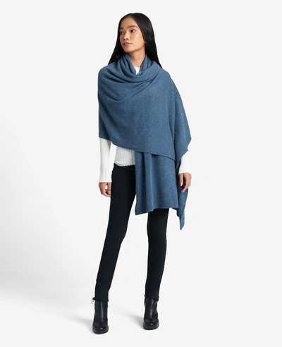 Kenneth Cole Site Exclusive! Pure Cashmere Multi-wear Wrap In Blue