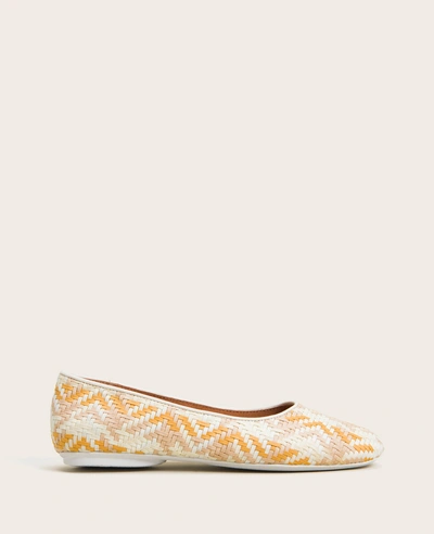 Gentle Souls Eugene Woven Travel Ballet Flat In Cognac Multi