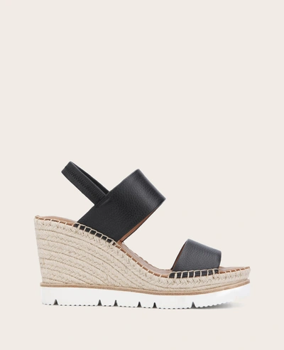 Gentle Souls Elyssa Two-band Espadrille Wedge Sandal In Black