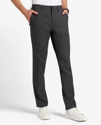 Kenneth Cole Stretch Micro Check Modern Fit Techni-cole Dress Pant In Charcoal