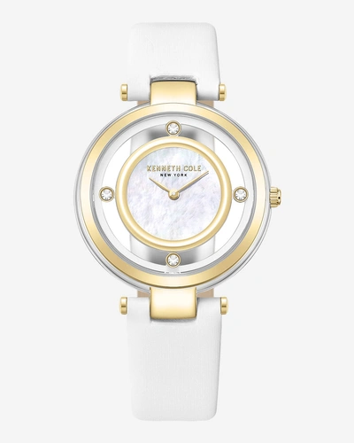 Kenneth Cole New York Ladies Transparency Strap Watch In White