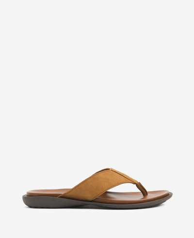 Kenneth Cole Sand Leather Thong Sandal In Tobacco