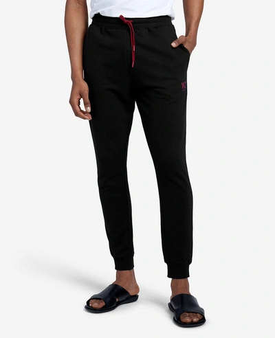 Kenneth Cole Logo-embroidered French Terry Jogger In Black