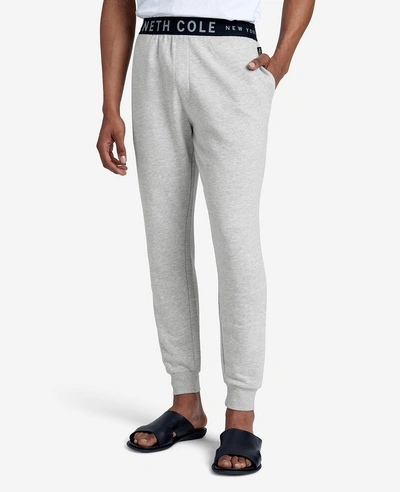 Kenneth Cole Logo French Terry Jogger In H.grey