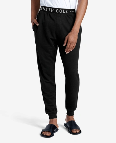 Kenneth Cole Logo French Terry Jogger In Black