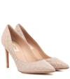 Valentino Garavani Rockstud Spike Leather Pumps In Beige