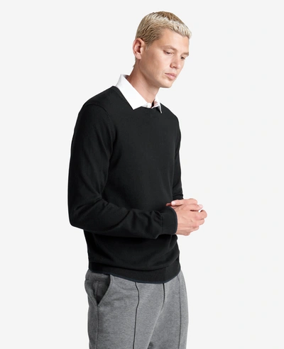 Kenneth Cole Crew Neck Pullover Knit In Black