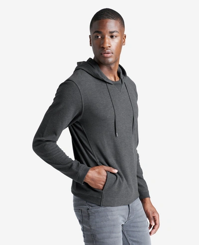 Kenneth Cole Pullover Knit Hoodie Sweater In Heather Grey