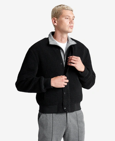 Kenneth Cole Reversible Sherpa Bomber Jacket In Black