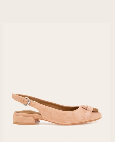 Gentle Souls Athena Suede Slingback Flat In Blush