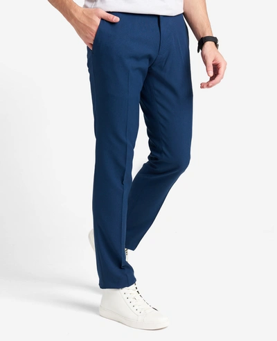 Kenneth Cole Stretch Micro Check Modern Fit Techni-cole Dress Pant In Blue