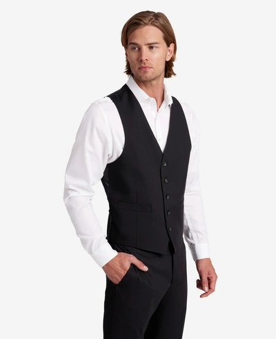 Kenneth Cole Ready Flex Slim-fit Suit Separate Vest In Black