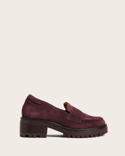 Gentle Souls Brenda Leather Lug Loafer In Bordeaux