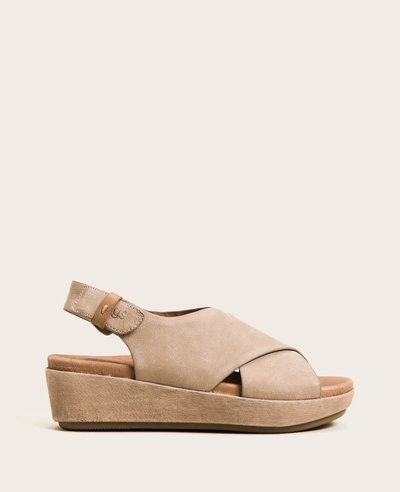 Gentle Souls Lori X-band Leather Sandal In Mushroom