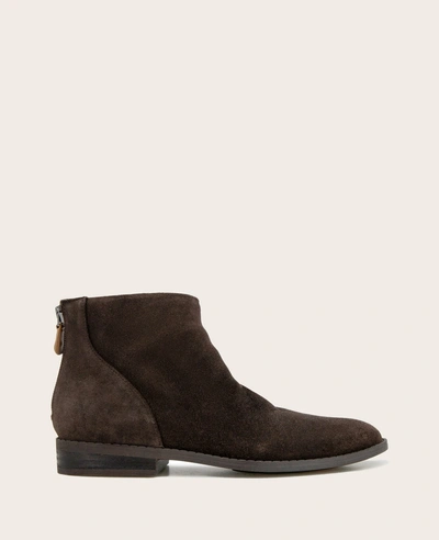 Gentle Souls Emma Suede Zip Bootie In Chocolate