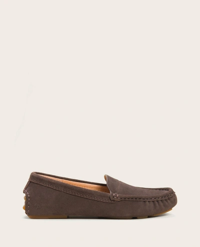 Gentle Souls Mina Suede Driver Loafer In Chocolate