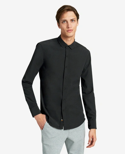 Kenneth Cole Stretch Solid Button-down Shirt In Black