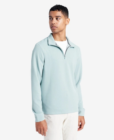 Kenneth Cole Quarter-zip Knit Pullover In Faded Blue
