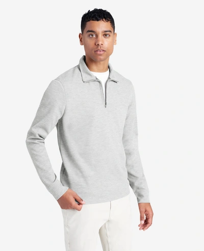 Kenneth Cole Quarter-zip Pullover Knit In Grey