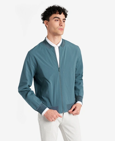 Kenneth Cole Water-resistant Bomber Jacket In Blue