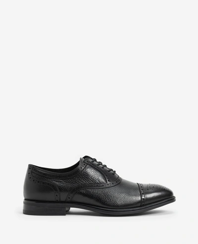 Kenneth Cole Futurepod Leather Lace-up Oxford Shoe With Medallion Cap Toe In Black