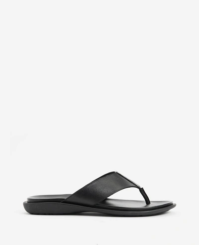 Kenneth Cole Sand Leather Thong Sandal In Black