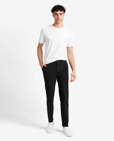 Reaction Kenneth Cole Slim-fit Flat-front Drawstring Pant In Black