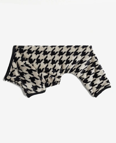 Kenneth Cole Flannel Houndstooth Dog Pajama In Black,grey