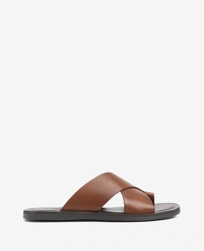 Kenneth Cole Ideal Leather Slide Sandal In Brown