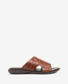 Kenneth Cole Sand-y Beach Textured Leather Slide Sandal In Brandy