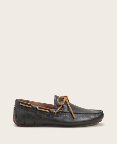 Gentle Souls Nyle Leather Driver Boat Shoe In Black