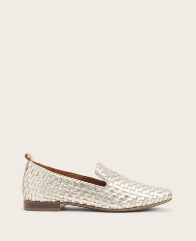 Gentle Souls Morgan Woven Loafer In Soft Gold