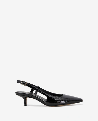 Kenneth Cole Martha Slingback Heel In Black Crinkle Patent